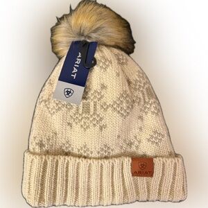 Ariat Patrona Natural Burlap Knit With Faux Fur Pom